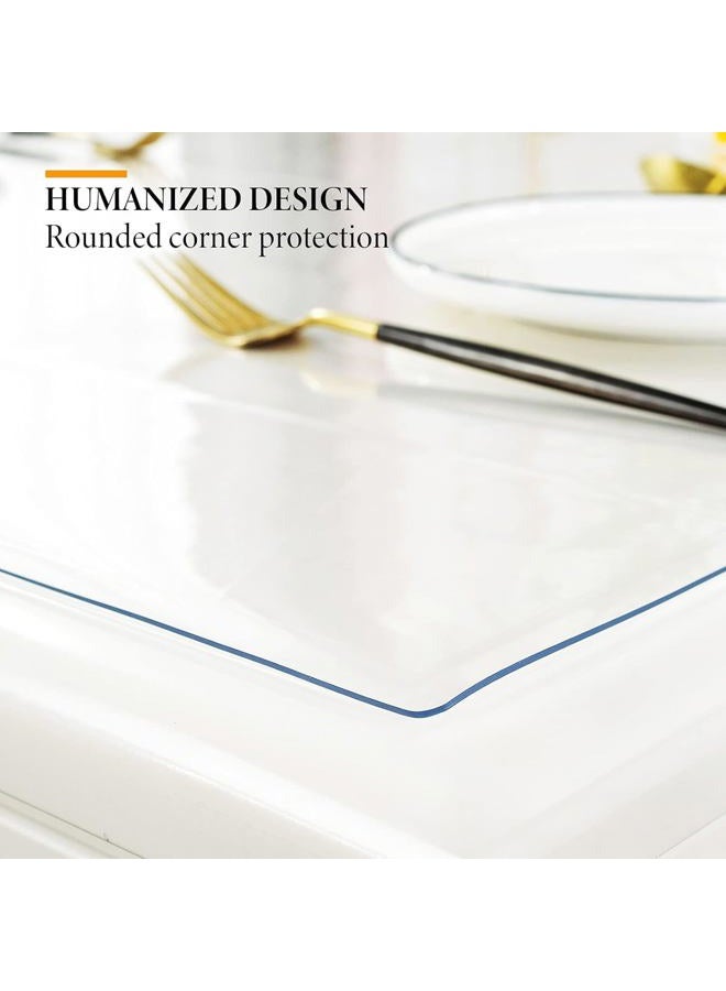DEEPDREAM 2.0mm Clear Desk Cover, 40120 Inch Clear Desk Mat, Table Protector for Dining Room - Image 3