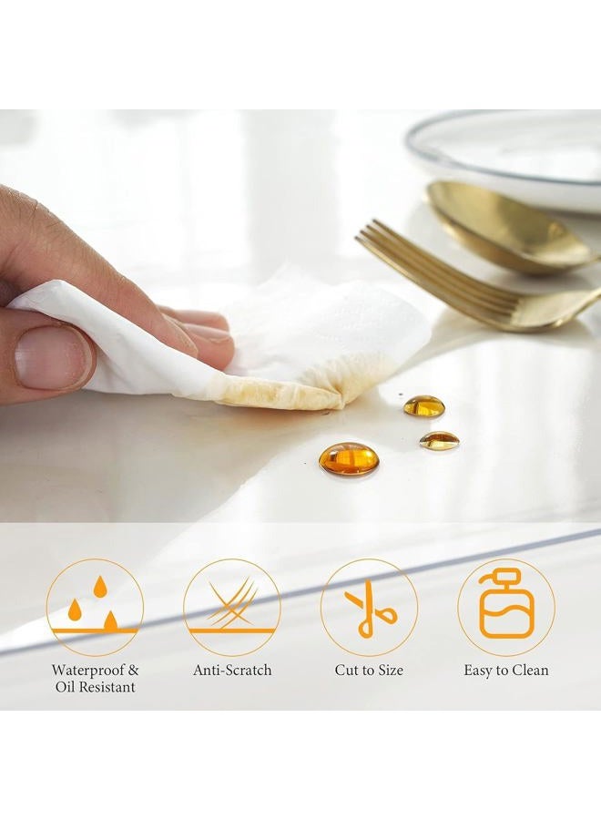 DEEPDREAM 2.0mm Clear Desk Cover, 40120 Inch Clear Desk Mat, Table Protector for Dining Room - Image 5