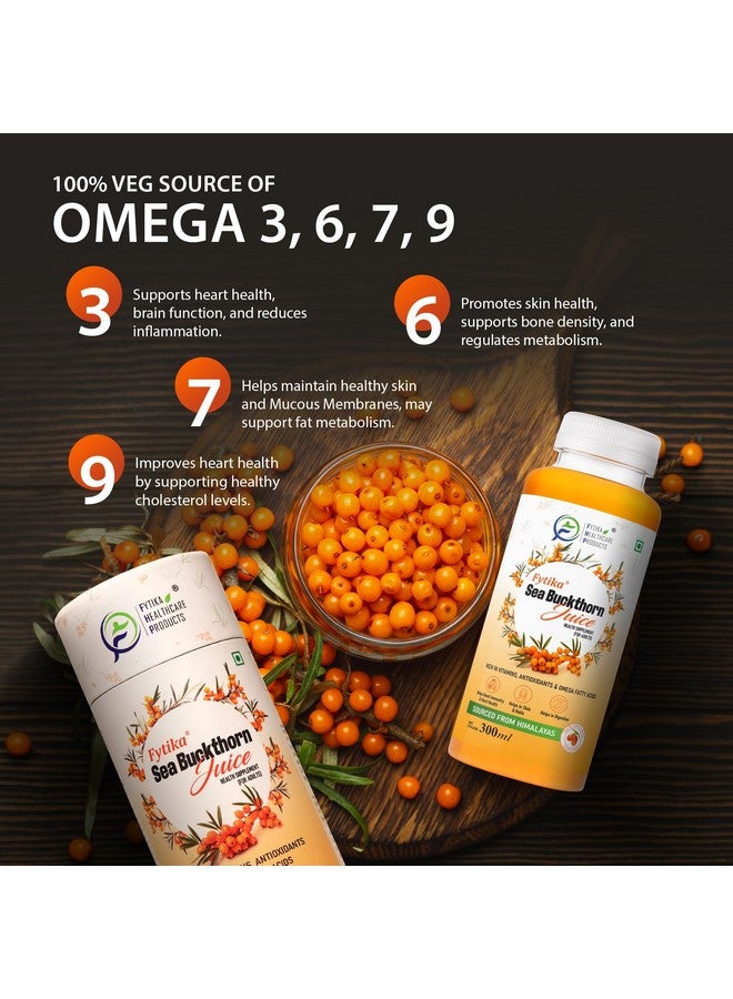 Fytika Sea Buckthorn Juice - 300 ML (PACK OF 1) | Pulp Concentrate Made for Your Total Body Care & Wellness | Rich in Vitamin C, Omega 3, 6, 7, 9 & Antioxidants | For Men & Women - Image 5
