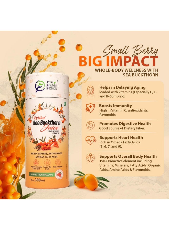 Fytika Sea Buckthorn Juice - 300 ML (PACK OF 1) | Pulp Concentrate Made for Your Total Body Care & Wellness | Rich in Vitamin C, Omega 3, 6, 7, 9 & Antioxidants | For Men & Women - Image 4
