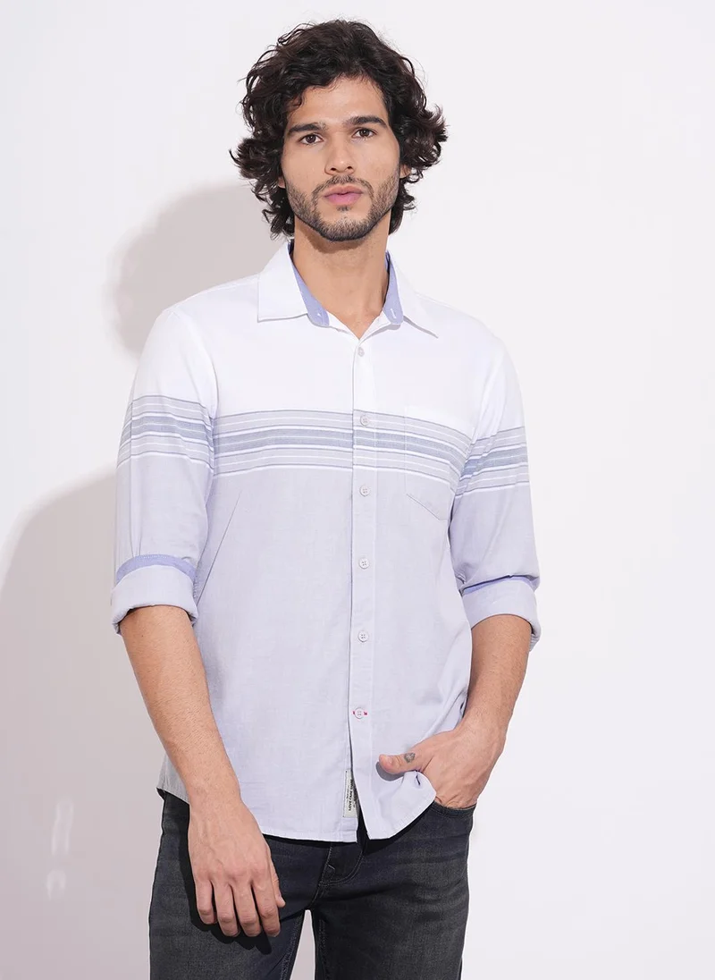 Being Human Men Multi Striped Spread Collar Pure Cotton Casual Shirt