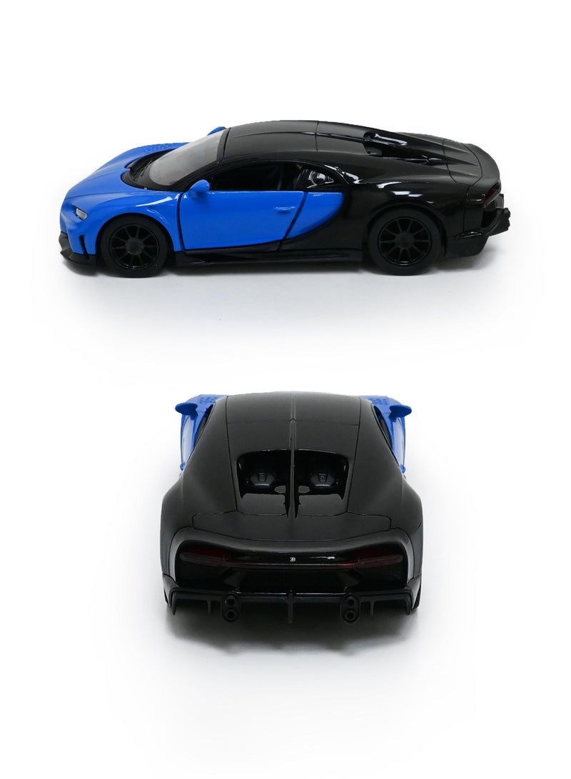 Kinsmart سيارة بوغاتي شيرون سوبر سبورت مصنوعة من المعدن مع أبواب قابلة للفتح ولعبة سحب للخلف - Image 3