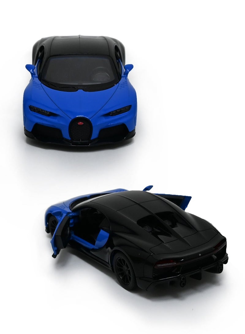Kinsmart Bugatti Chiron Super sport Car Die Cast Metal Doors Openable Pull Back Action Toy - Image 1