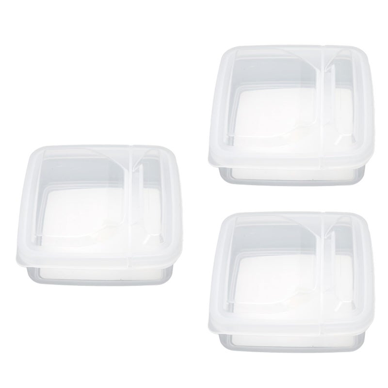 3Pack Clear Plastic Cheese Storage Containers with Flip Lids  Portable Butter Block  Cheese Storage Boxes for Freezer