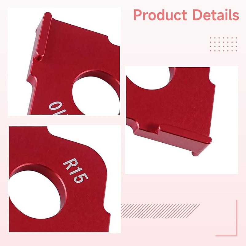 مجموعة قالب جهاز التوجيه من سبائك الألومنيوم لزوايا دائرية 3 قطع، قالب النجارة بنصف قطر من R5 إلى R30 - Image 5