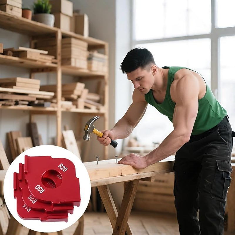 مجموعة قالب جهاز التوجيه من سبائك الألومنيوم لزوايا دائرية 3 قطع، قالب النجارة بنصف قطر من R5 إلى R30 - Image 3