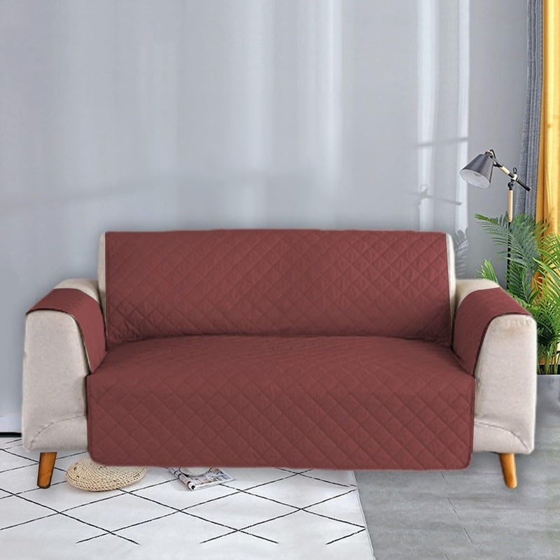 Coffee L Shaped Waterproof Dog Sofa Cover Adjustable Furniture Protector 137x190CM - Image 3