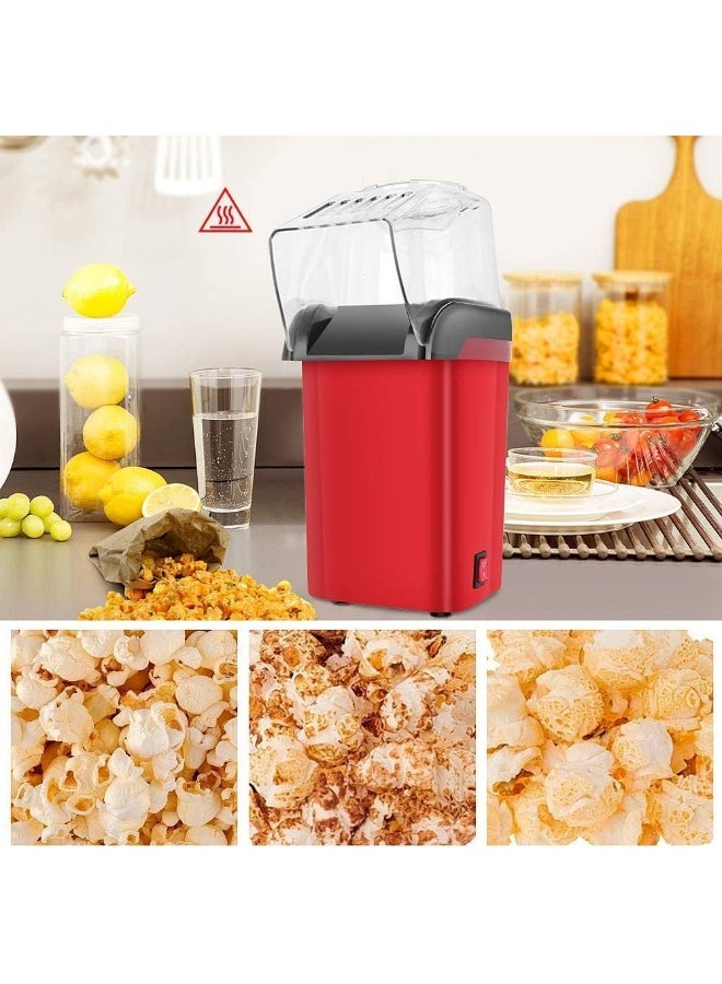 KRIPESH Hot Air Popcorn Maker Machine 1200W, Home Popcorn Maker with Removable Top Cover and Measuring Spoon, Healthy Oil-Free for Parties & Kids Easy to Clean, 2-3 Minutes Fast, Red  - Image 5
