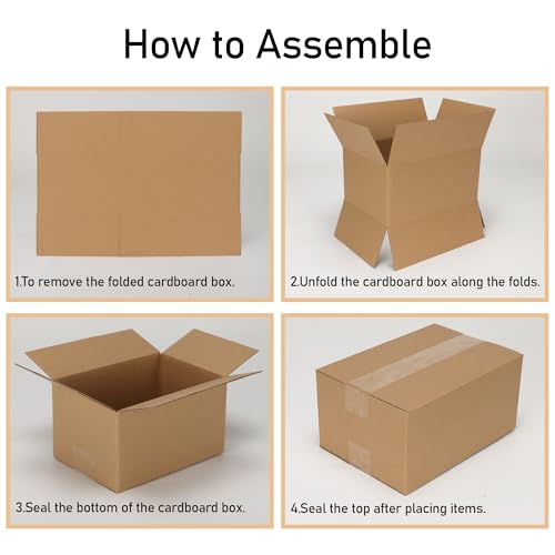 CRUGLA 40 Packs 10x7x5 Shipping Boxes for Small Business, Corrugated Cardboard Boxes Bulk for Shipping Packing Mailing - Image 4