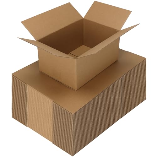 CRUGLA 40 Packs 10x7x5 Shipping Boxes for Small Business, Corrugated Cardboard Boxes Bulk for Shipping Packing Mailing - Image 1