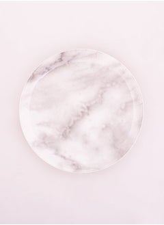 Bright Designs Melamine Side Plate 
Set of 6 (D 22cm)white Marble  - Image 1
