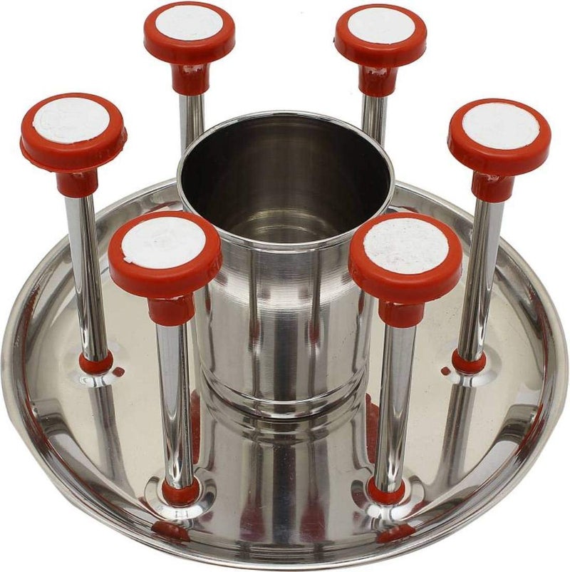 Amaxone Glass Stand Steel for KitchenDining TableStainless Steel Cup Holder Stainless Steel and Virgin Glass Holder for 6 Glasses - Image 5