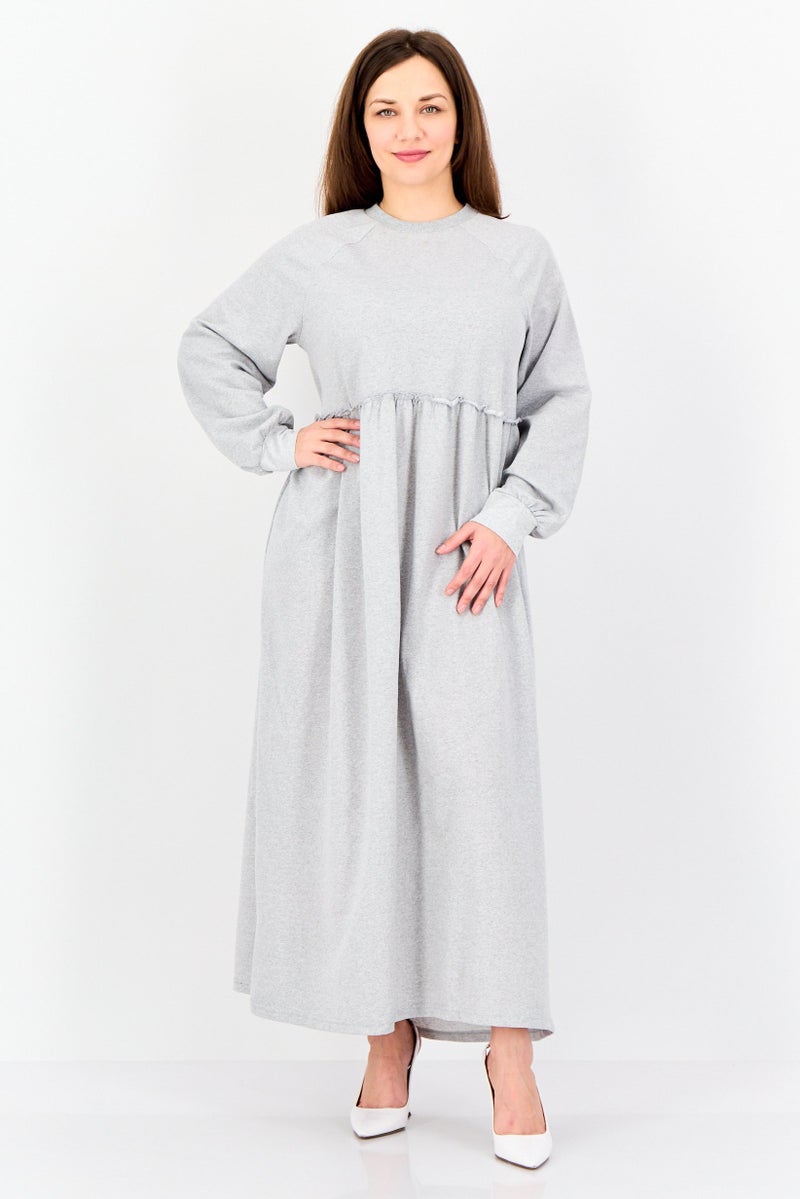 trendyol Women Heather Maxi Dress, Grey - Image 1