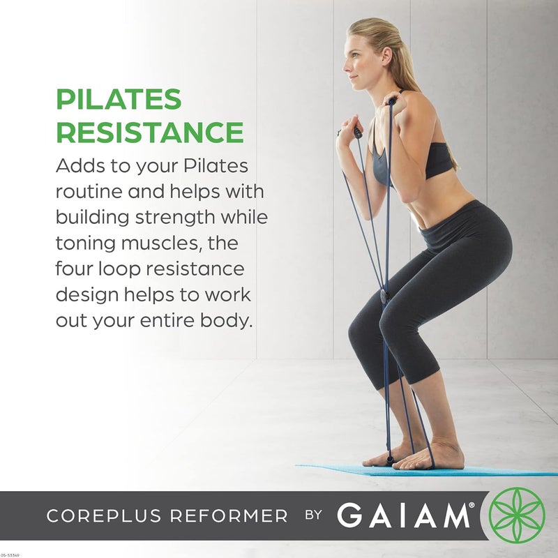 Gaiam Pilates Coreplus Reformer Resistance Band Kit - Total Body Workout Equipment with Comfort Grips and Digital Workout - Image 4