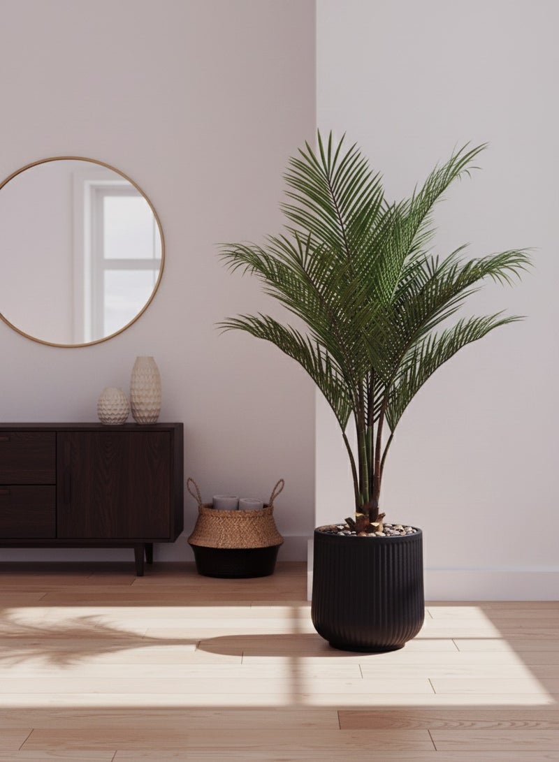 تالا شجرة أريكا صناعية 7 فروع بارتفاع 145 سم – أوراق نخيلية كثيفة بتصميم واقعي مع حوض بلاستيك أنيق للديكور الداخلي - Image 3