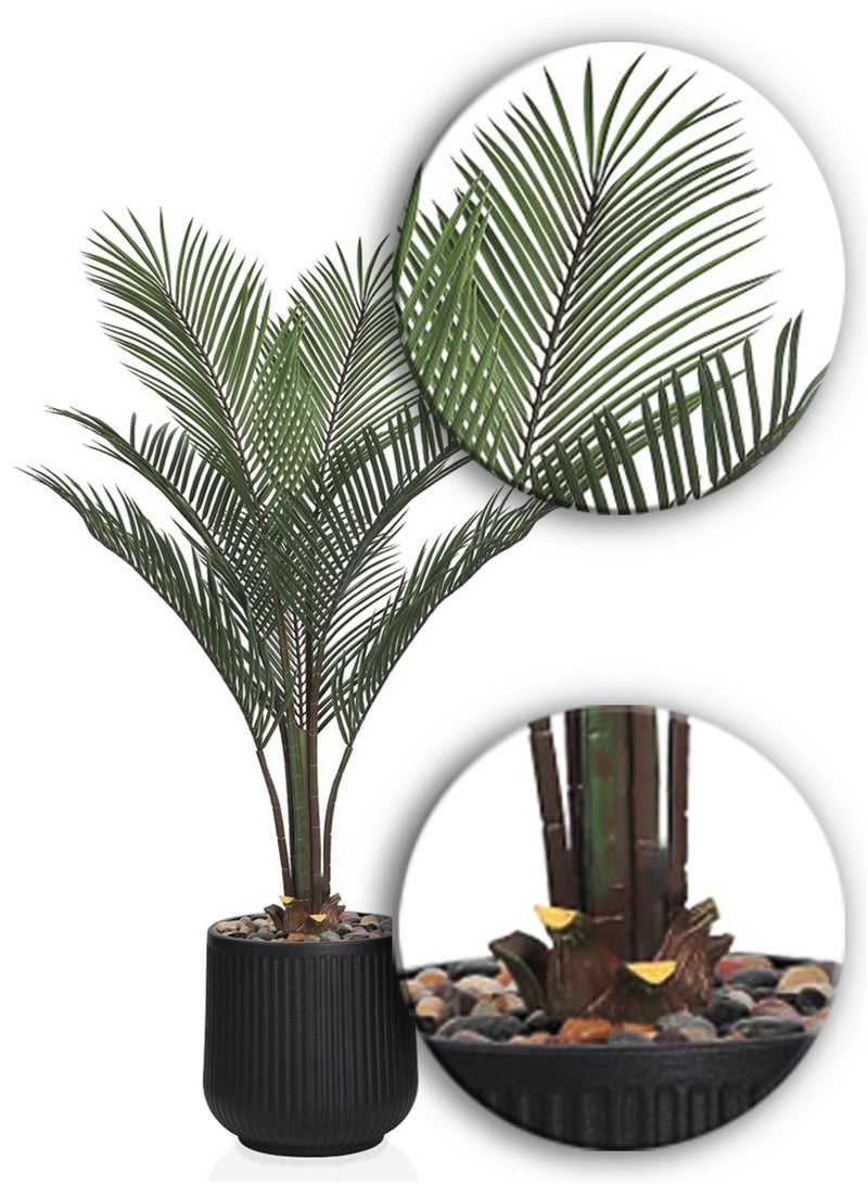 تالا شجرة أريكا صناعية 7 فروع بارتفاع 145 سم – أوراق نخيلية كثيفة بتصميم واقعي مع حوض بلاستيك أنيق للديكور الداخلي - Image 4