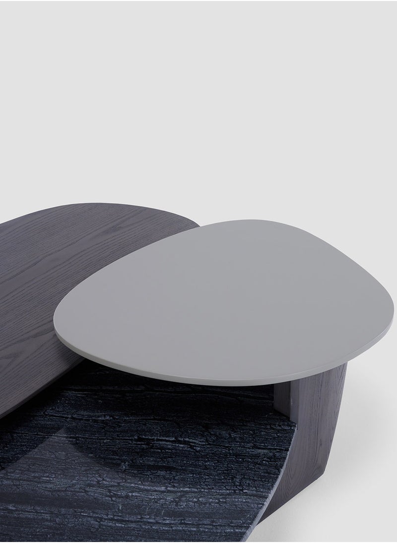 AL HUZAIFA FURNITURE Romero 3 In 1 Coffee Table, Natural Marble Top And Veneer  - Image 4