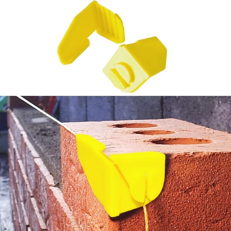 4pcs Construction Worker Plastic Bricklaying Line Anchor Corner Clips For Securing Lines At Brick Block Corners Yellow - Image 4