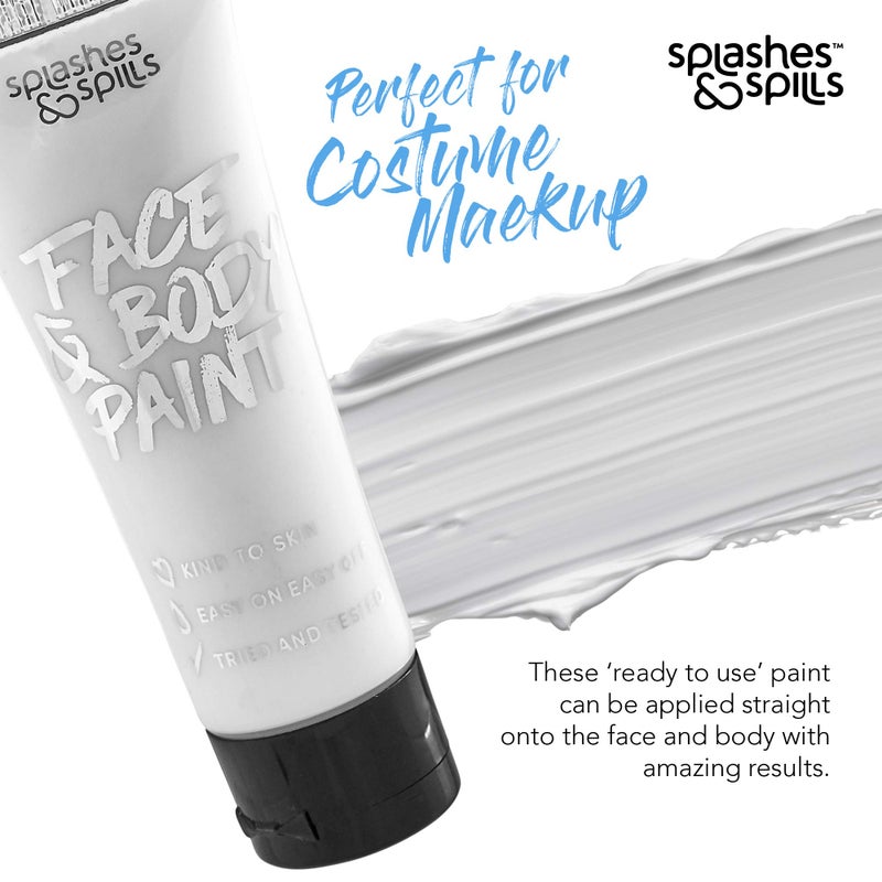 Splashes & Spills Face and Body Paint Cream, 30ml - Pretend Costume and Dress Up Makeup by Splashes & Spills (White) - Image 4