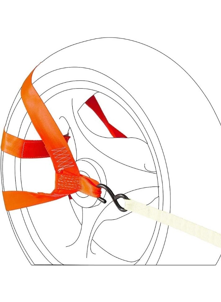 Motorcycle Rear Wheel Tie down Strap Universal Strap Rear Wheel Transport Balance Tire Straps Made by Strong Polyester Webbing orange - Image 4