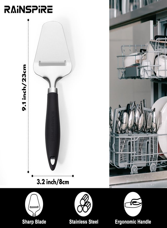 Rainspire قطاعة جبن رينسباير المطورة غير اللاصقة للجبن الصلب، قطاعة جبن متعددة الوظائف للموزاريلا والشيدر والجرويير، ملحقات لحوم باردة، أدوات مطبخ آمنة للغسل في غسالة الأطباق، أسود - Image 2
