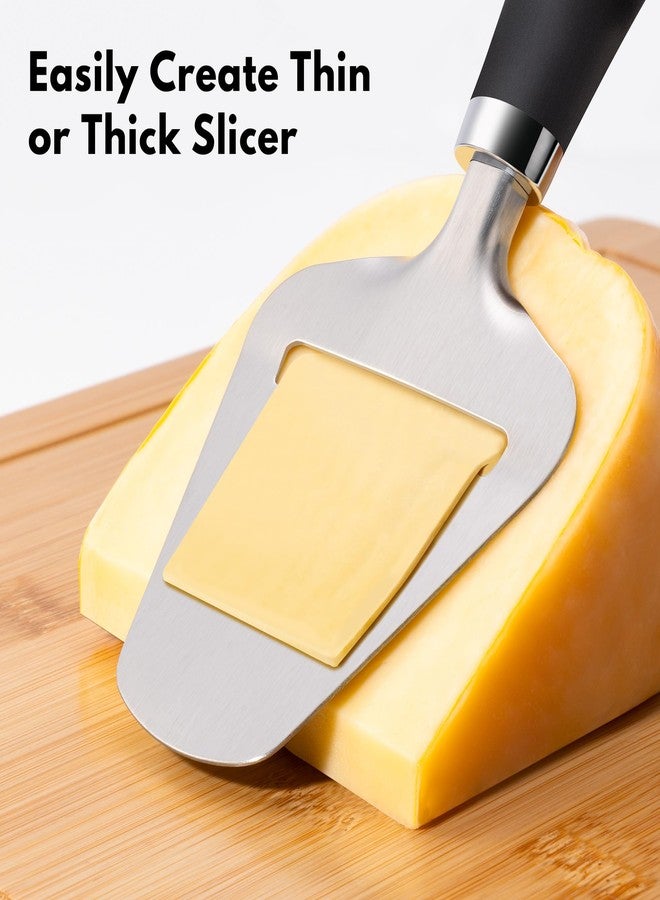 Rainspire قطاعة جبن رينسباير المطورة غير اللاصقة للجبن الصلب، قطاعة جبن متعددة الوظائف للموزاريلا والشيدر والجرويير، ملحقات لحوم باردة، أدوات مطبخ آمنة للغسل في غسالة الأطباق، أسود - Image 4