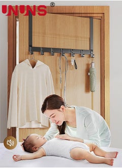 UNUNS Over The Door Hooks,Door Hanger Hooks With Extra Long Arms,Towel Racks For Bathroom With 6 Coat Hooks For Hanging Clothes Coats Towels  - Image 5