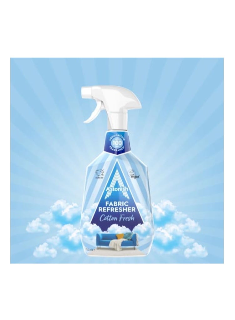 Astonish Fabric Freshener Spray for Refreshing Clothes, Curtains, Carpet & Fabrics, Fresh Cotton Fragrance, 750ml - Image 2