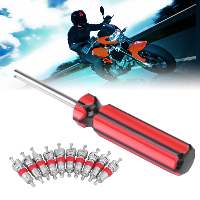 Motorcycle Wheel Tire Valve Core 10 Pcs with Remover Tool Repair Removal Kit - Image 4