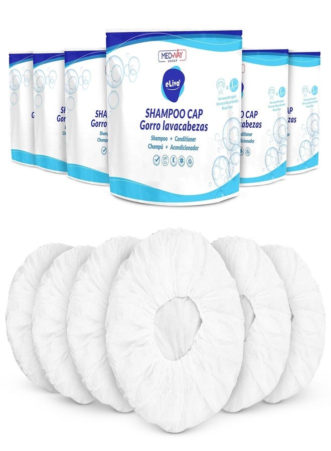 MedVance No Rinse Shampoo Cap, Rinse Free Shower Cap that Shampoos & Conditions, Elderly Care Products, Bedridden Patients, PH Balanced & Hypoallergenic, 6 Pack - Image 1