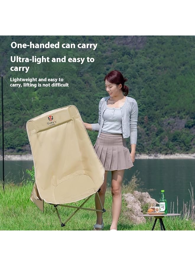 Toby's New Outdoor Aluminum Alloy Travel Foldable Camping Chair With High Back Rest Fishing Chair Portable Beach Chair (61x63x92cm) - Image 4