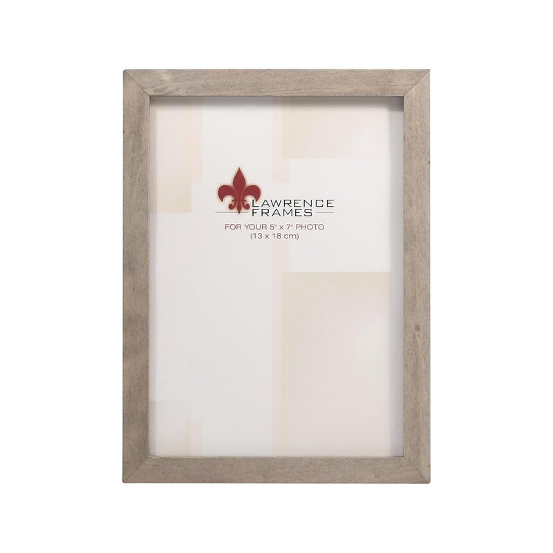 Lawrence Frames 756157 5x7 Gray Wood Gallery Collection Picture Frame