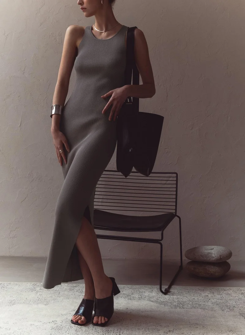Lichi Knitted maxi dress with cut-outs at the back