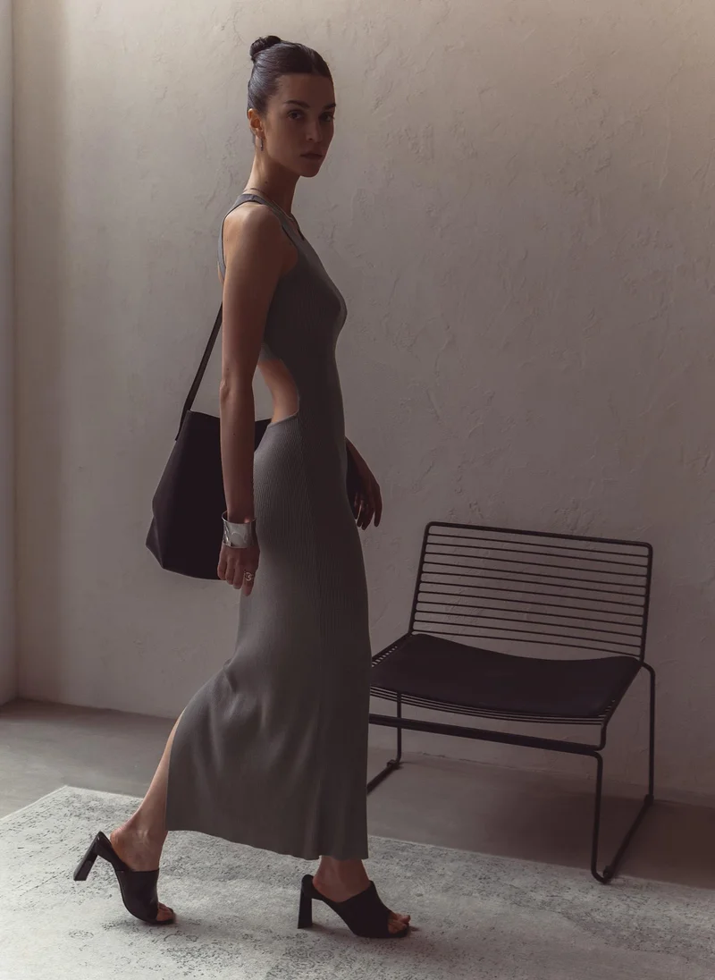 Lichi Knitted maxi dress with cut-outs at the back
