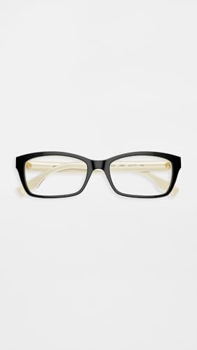 Tory Burch Women's Rectangular Eyeglasses, Black/Ivory, 51/17/140 - Image 5