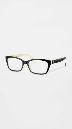Tory Burch Women's Rectangular Eyeglasses, Black/Ivory, 51/17/140 - Image 3