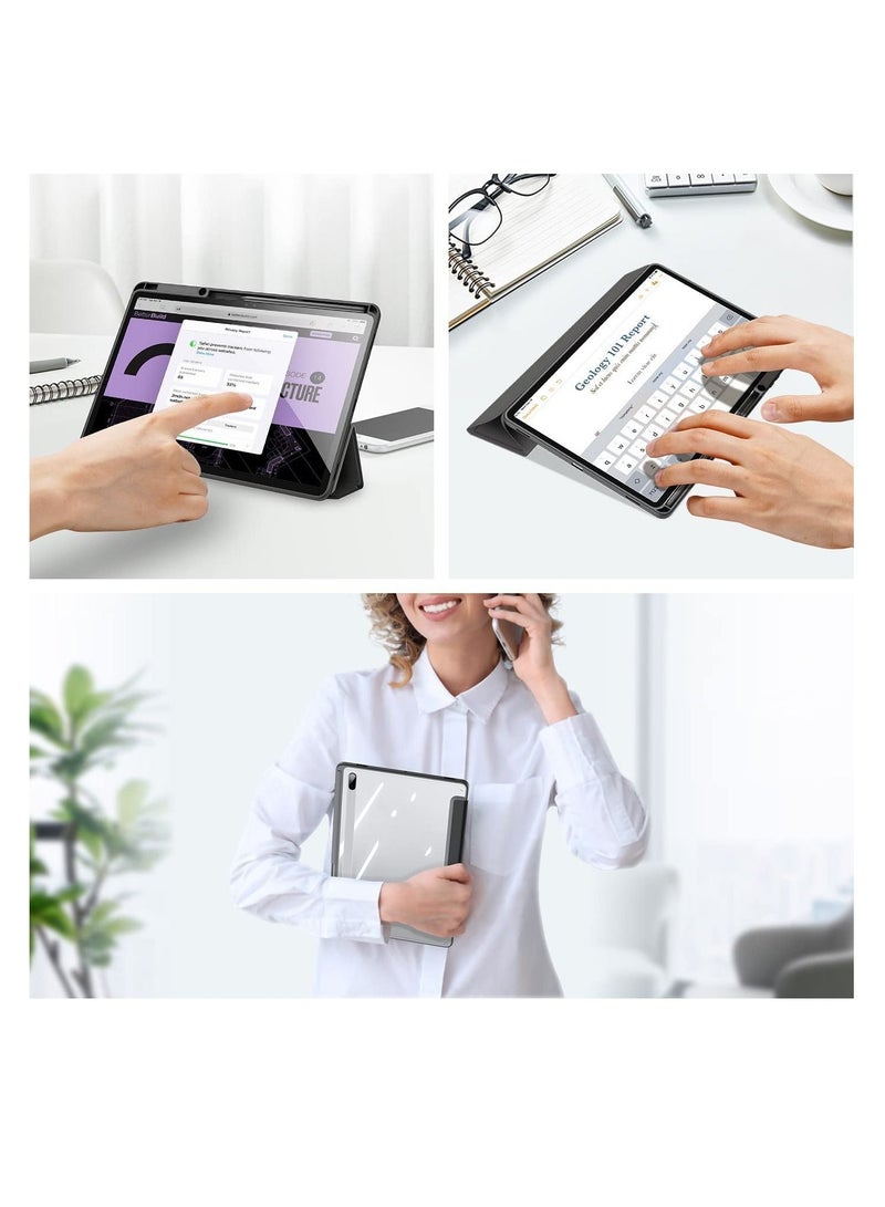 إيروريكس متوافق مع Samsung Galaxy Tab S8 Ultra 14.6 "2022 (SM-X900 / SM-X906) مع حامل S-Pen وغطاء خلفي شفاف للكمبيوتر اللوحي مع تنبيه تلقائي لجهاز Tab S8 Ultra (Tab S8 Ultra ، أسود) - Image 3