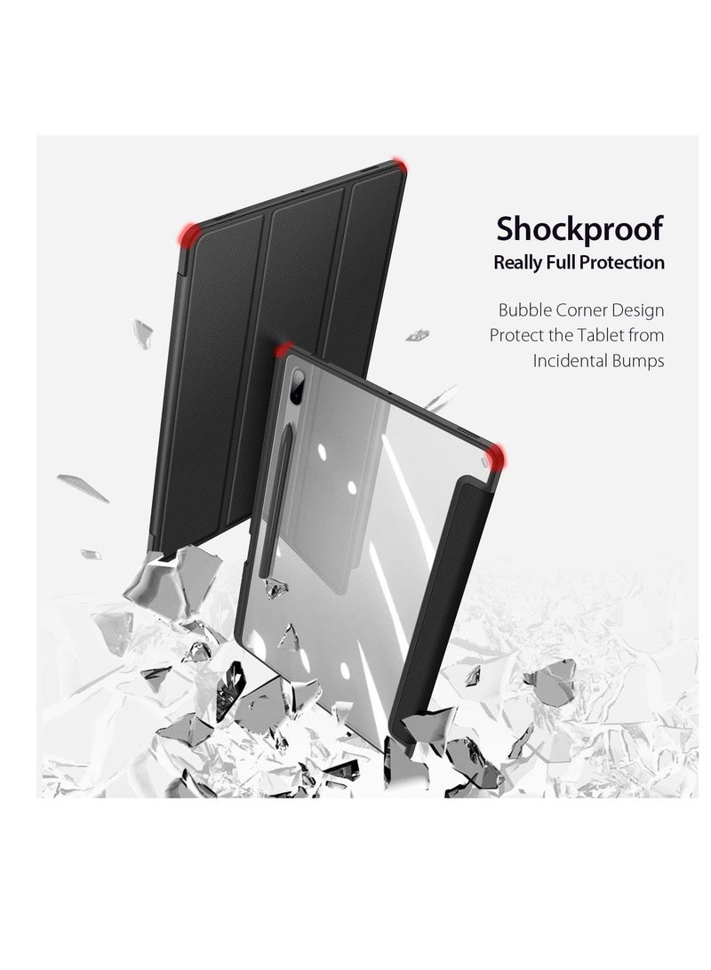إيروريكس متوافق مع Samsung Galaxy Tab S8 Ultra 14.6 "2022 (SM-X900 / SM-X906) مع حامل S-Pen وغطاء خلفي شفاف للكمبيوتر اللوحي مع تنبيه تلقائي لجهاز Tab S8 Ultra (Tab S8 Ultra ، أسود) - Image 4