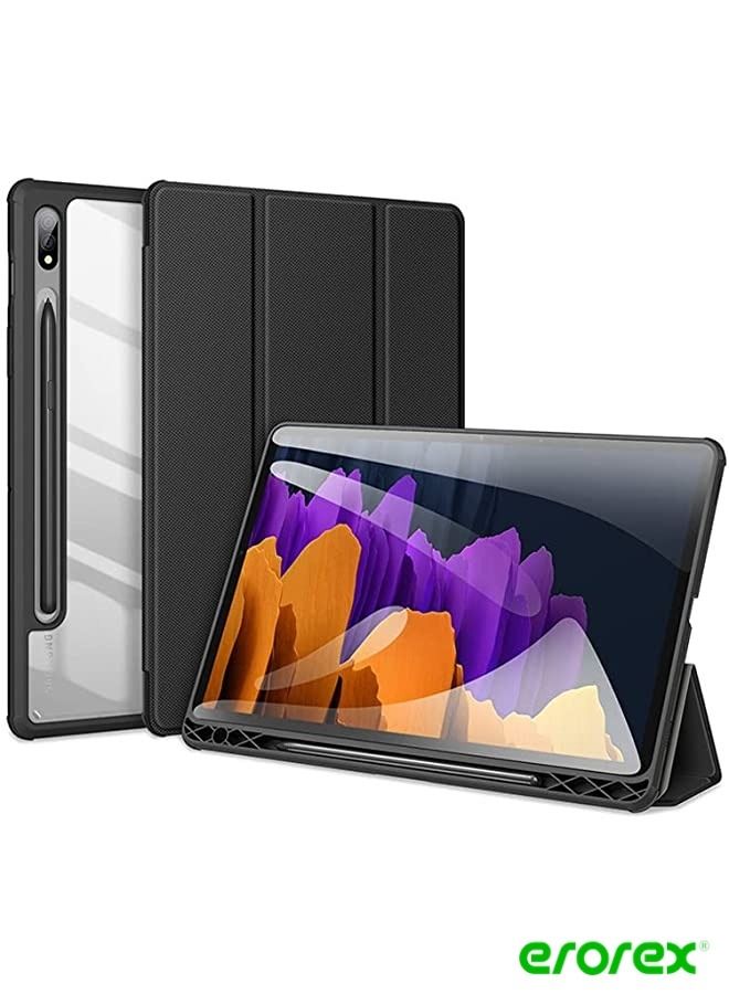 إيروريكس متوافق مع Samsung Galaxy Tab S8 Ultra 14.6 "2022 (SM-X900 / SM-X906) مع حامل S-Pen وغطاء خلفي شفاف للكمبيوتر اللوحي مع تنبيه تلقائي لجهاز Tab S8 Ultra (Tab S8 Ultra ، أسود) - Image 1