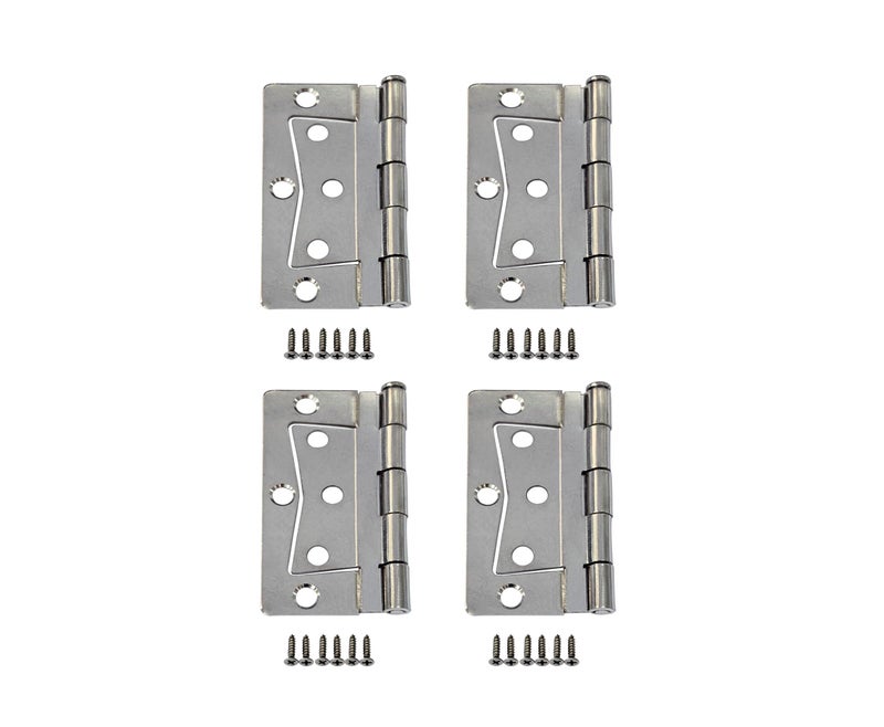 QCAA Heavy NonMortise Butterfly Hinge for Mobile HomeRV 35 Removable Loose Pin Satin Nickel 4 Pack Made in Taiwan - Image 2