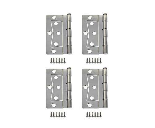 QCAA Heavy NonMortise Butterfly Hinge for Mobile HomeRV 35 Removable Loose Pin Satin Nickel 4 Pack Made in Taiwan - Image 1