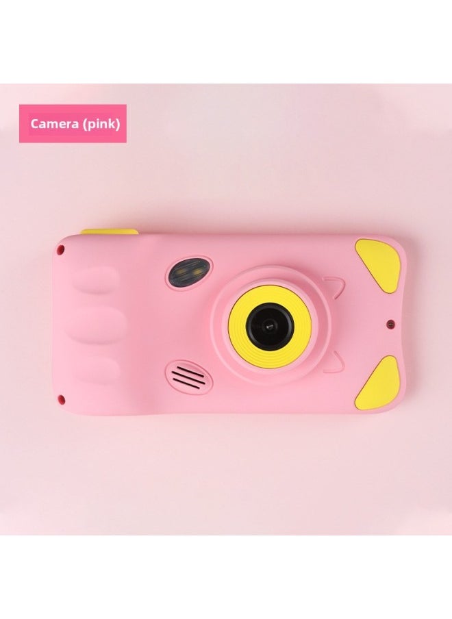 Generic Source Manufacturers Children's Camera HD Large Screen Anti-fall Mini Rabbit Baby Camera Digital Camera-Body Color:A200L HD 4.39 "Screen-Pink  - Image 1