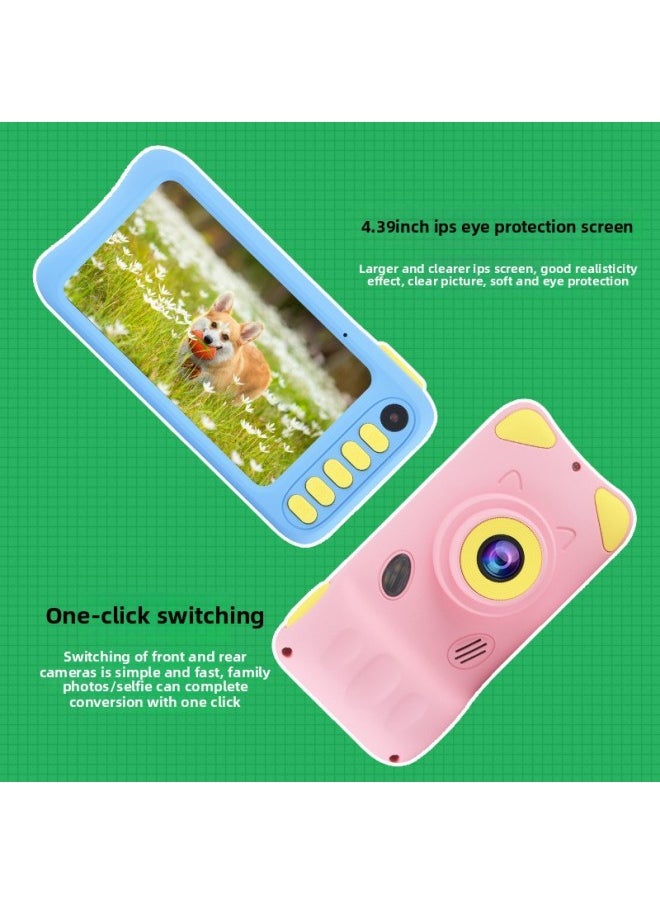 Generic Source Manufacturers Children's Camera HD Large Screen Anti-fall Mini Rabbit Baby Camera Digital Camera-Body Color:A200L HD 4.39 "Screen-Pink  - Image 4