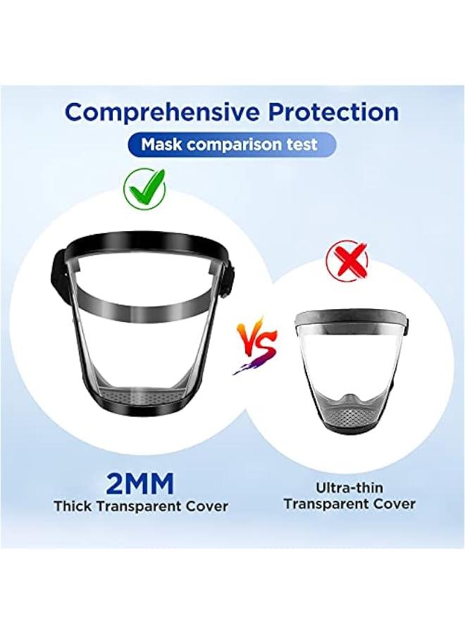 Face Shield, Dust Mask Anti-fog Protective Full Face Shield, Adjustable Breathable Face Shield, Portable Universal Clear Face Mask for Weed Whacking Grinding Cutting for Men Women Adult - Image 4