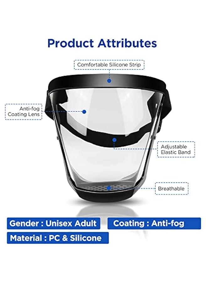 Face Shield, Dust Mask Anti-fog Protective Full Face Shield, Adjustable Breathable Face Shield, Portable Universal Clear Face Mask for Weed Whacking Grinding Cutting for Men Women Adult - Image 5