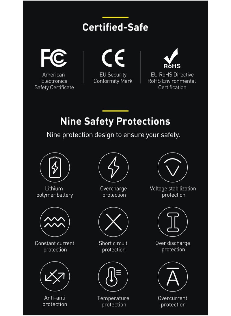 Baseus - Super Energy Air Car Jump Starter & Battery Charger, 10000mAh Power Bank, 1000A Peak Current, 12V Car Booster for Gas (Up to 4.0L) & Diesel Engines (Up to 2.5L), Portable Emergency Jump Starter, Car Battery Charger, Phone Charger, & Flashlight - Image 1
