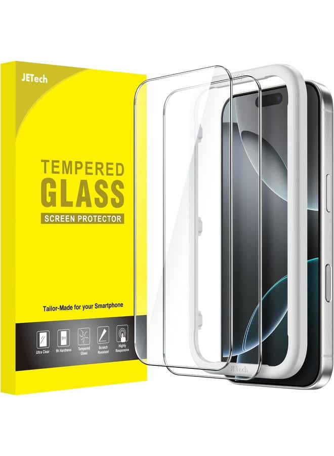 Jetech Screen Protector For Iphone 16 Pro 6.3 Inch Tempered Glass Film With Easy Installation Tool Case Friendly Hd Clear 2 Pack - Image 1