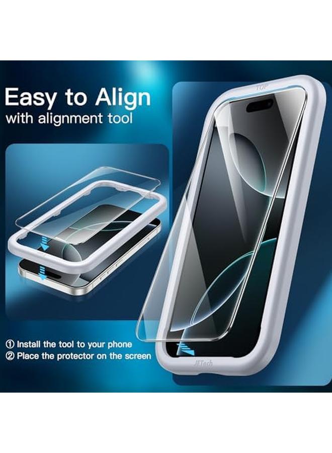Jetech Screen Protector For Iphone 16 Pro 6.3 Inch Tempered Glass Film With Easy Installation Tool Case Friendly Hd Clear 2 Pack - Image 4