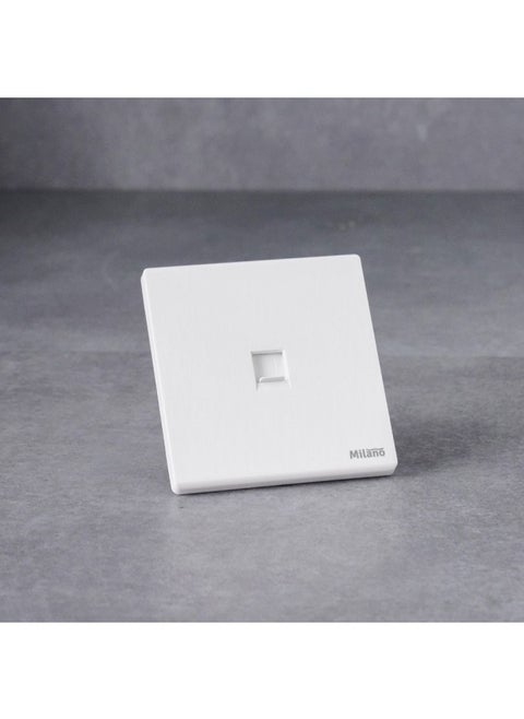 Milano Single Data Outlet Network Socket Insert Keystone Jack Faceplate For Home Appliances Computers Telephones Cat6 Aura Wh