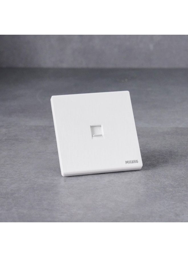DANUBE HOME - Milano Single Data Outlet Network Socket Insert Keystone Jack Faceplate For Home Appliances Computers Telephones Cat6 Aura Wh - Image 1